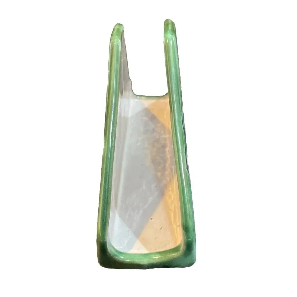 Sunflower‎ Fruit Pear Colorful Napkin Holder Hand Painted Pottery Retro Kitchen